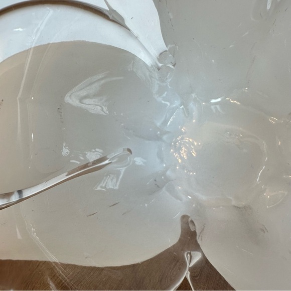 Murano Style White and Clear Tulip Vase Votive Candle Holder  Handmade in Italy - Picture 10 of 14